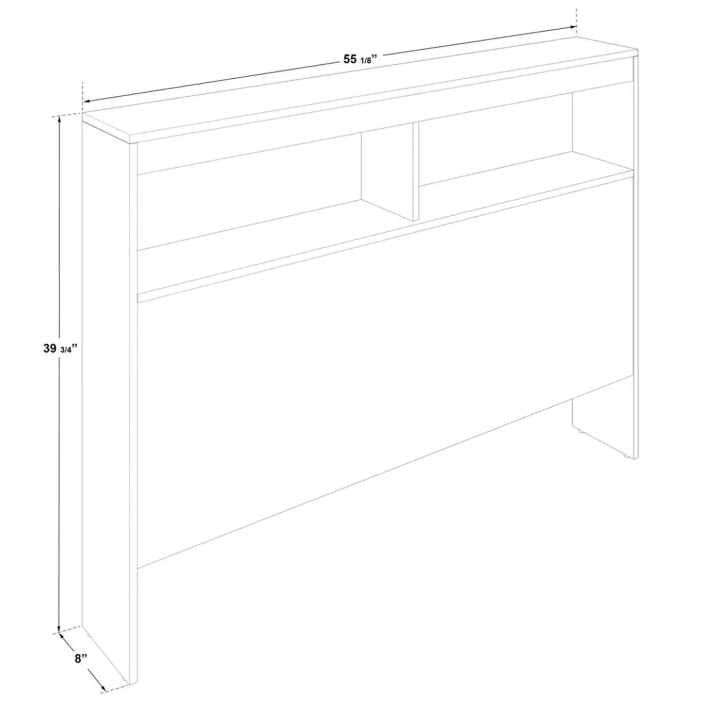 Lit double avec rangement 6 tiroirs et tête de lit (54")
