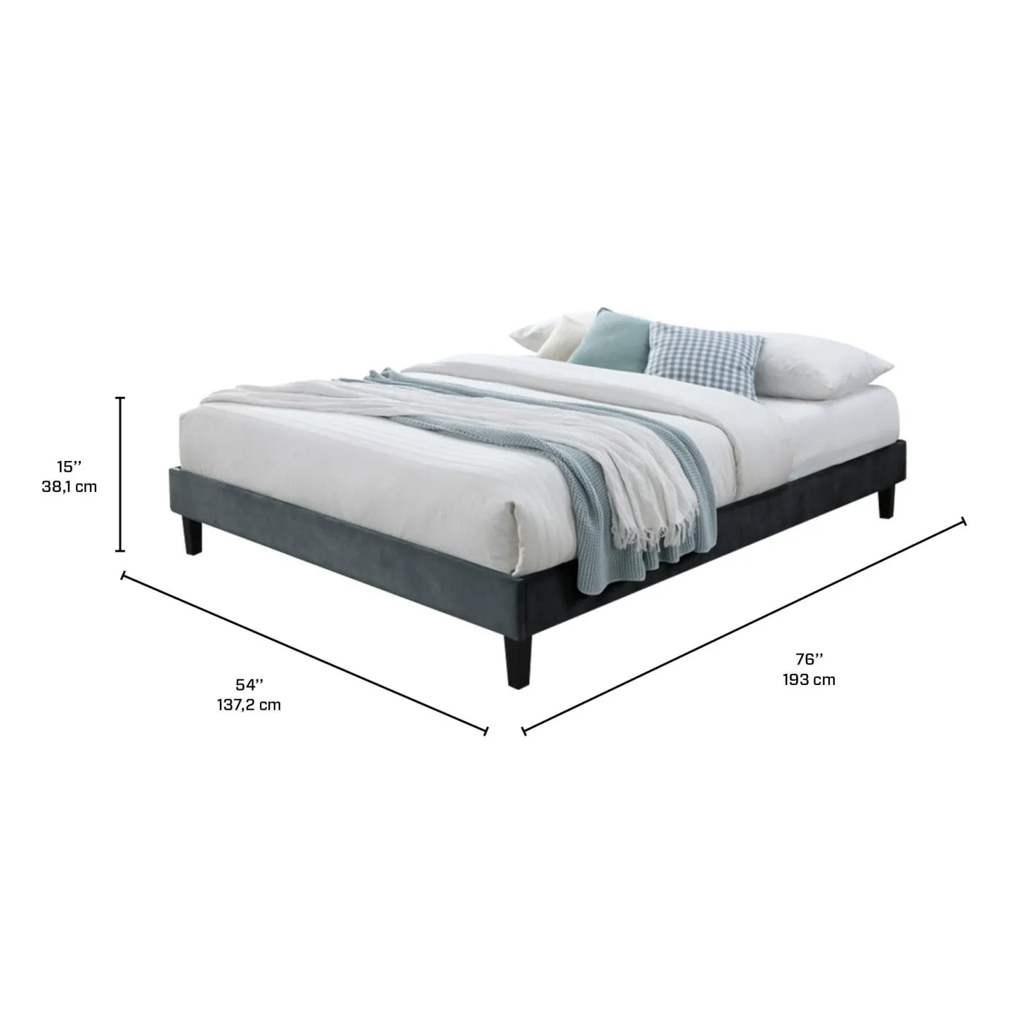 Lit double en tissu (54")