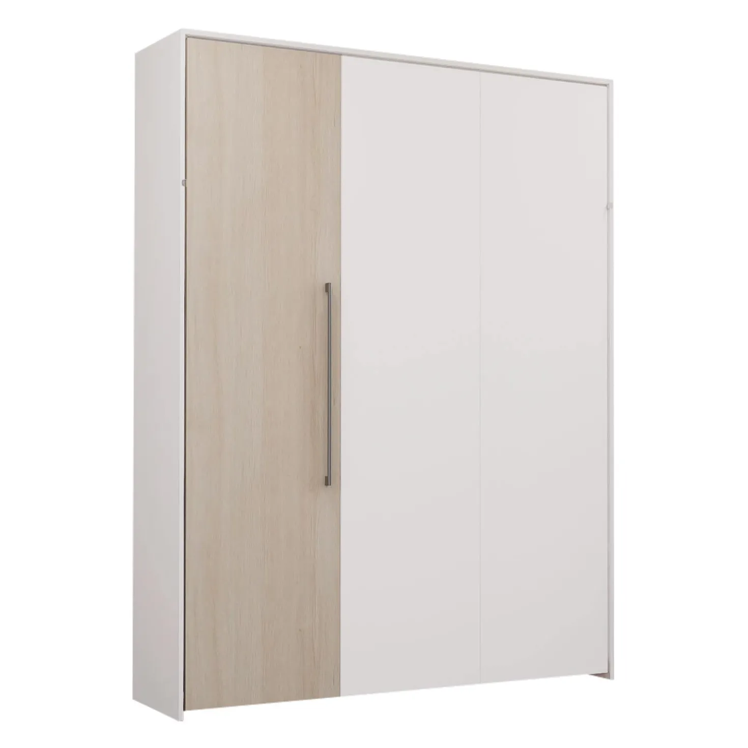 Lit escamotable queen - blanc et gris