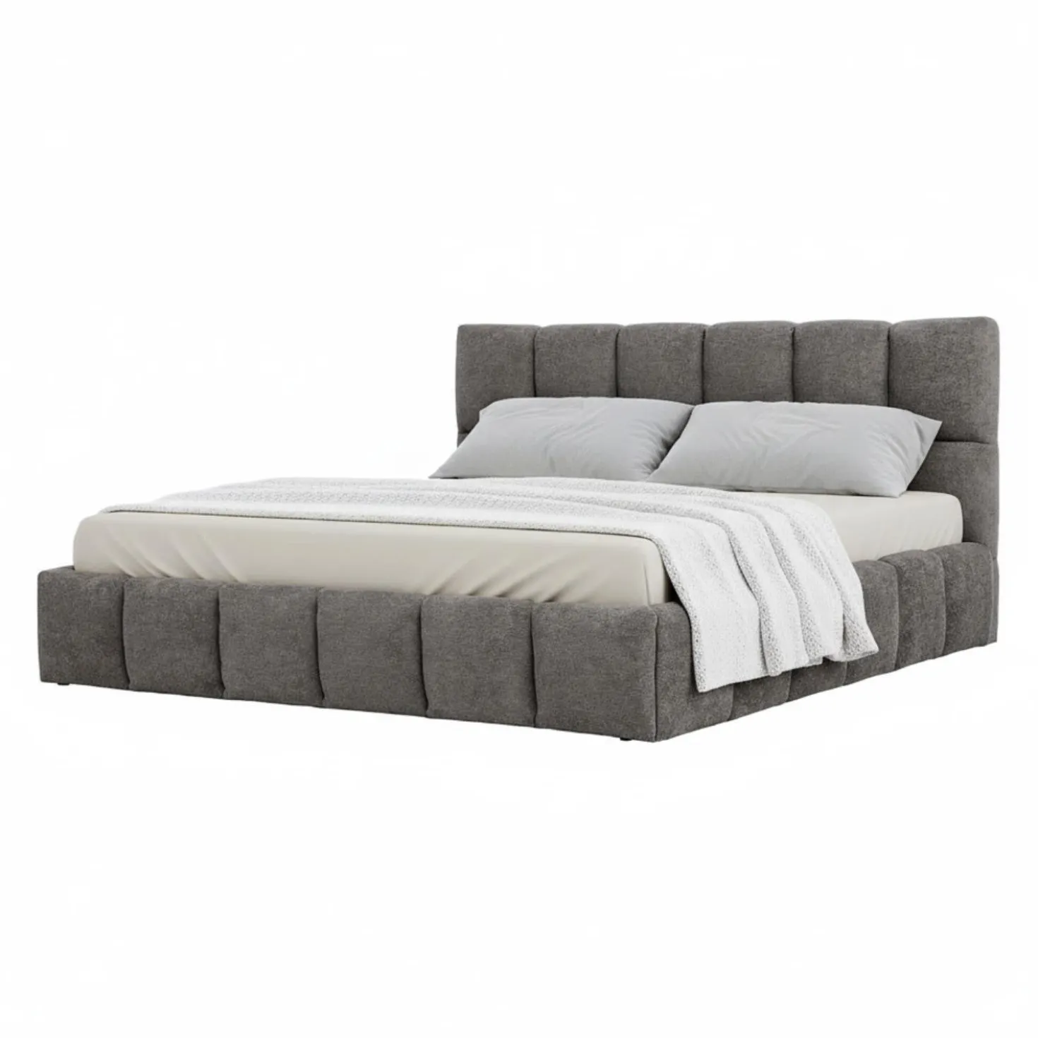 Lit king de style guimauve (78") - gris