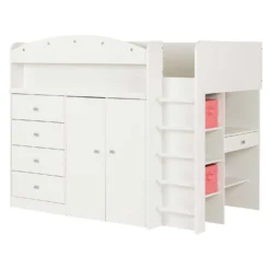 Lit mezzanine simple avec bureau 39'' - South Shore