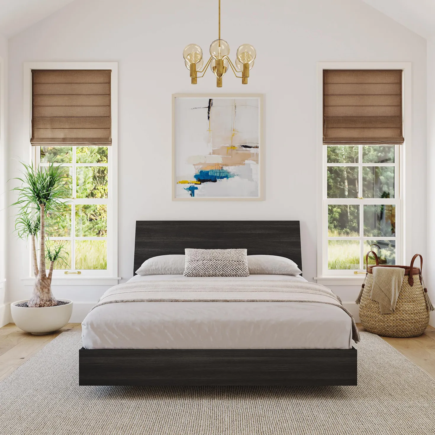 Lit plateforme double et tête de lit (54") - Nexera