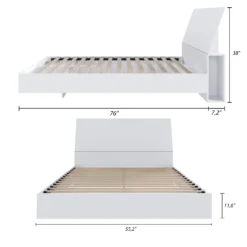 Lit plateforme double et tête de lit (54