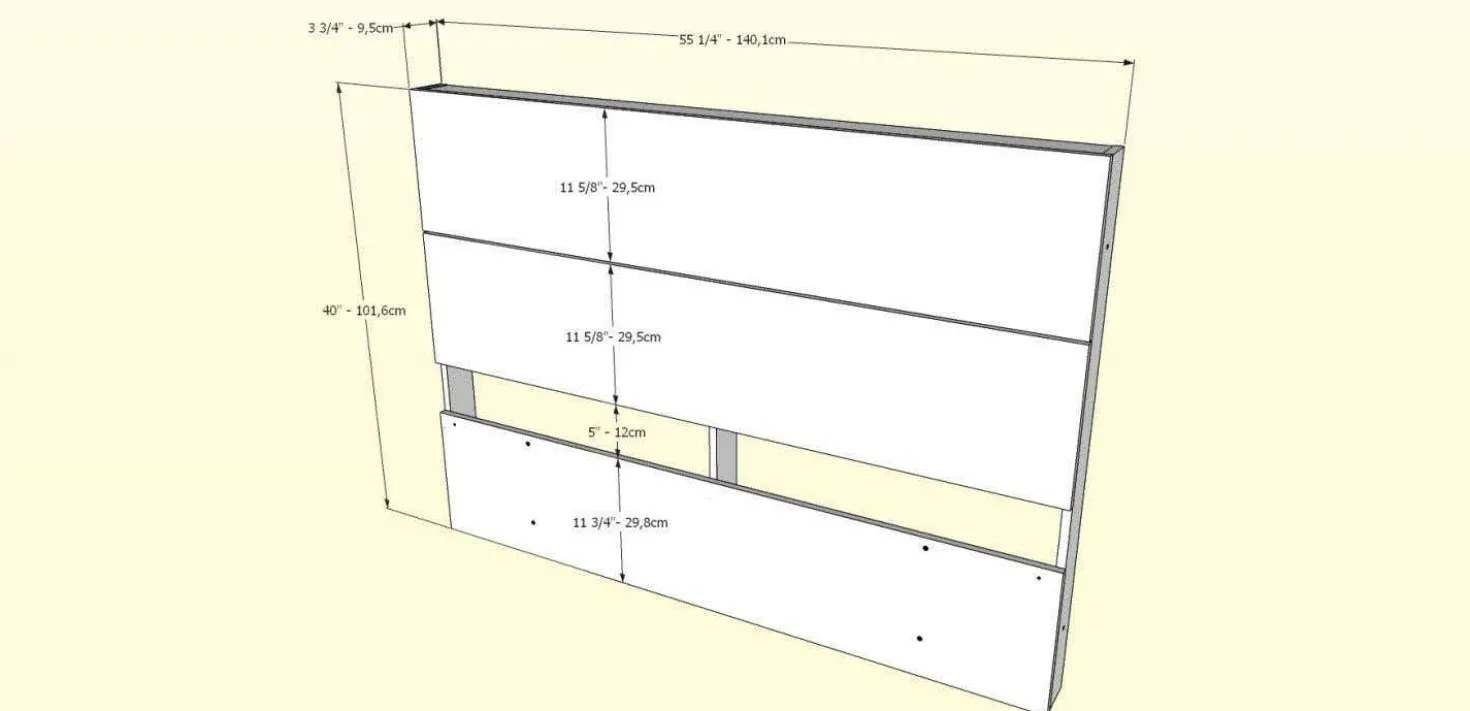 Lit plateforme double et tête de lit (54") - Nexera