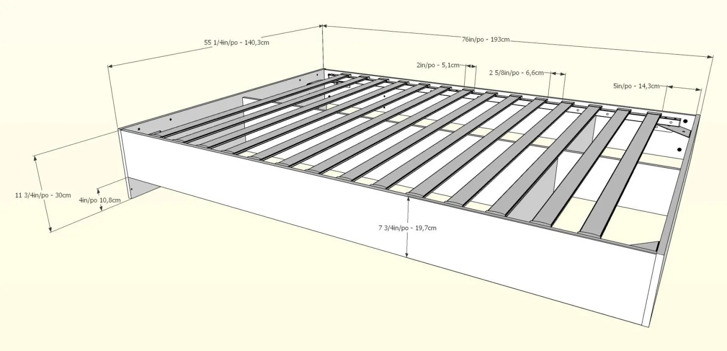 Lit plateforme double (54") - Nexera