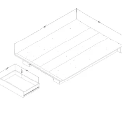 Lit plateforme double/queen avec rangement 1 tiroir (54