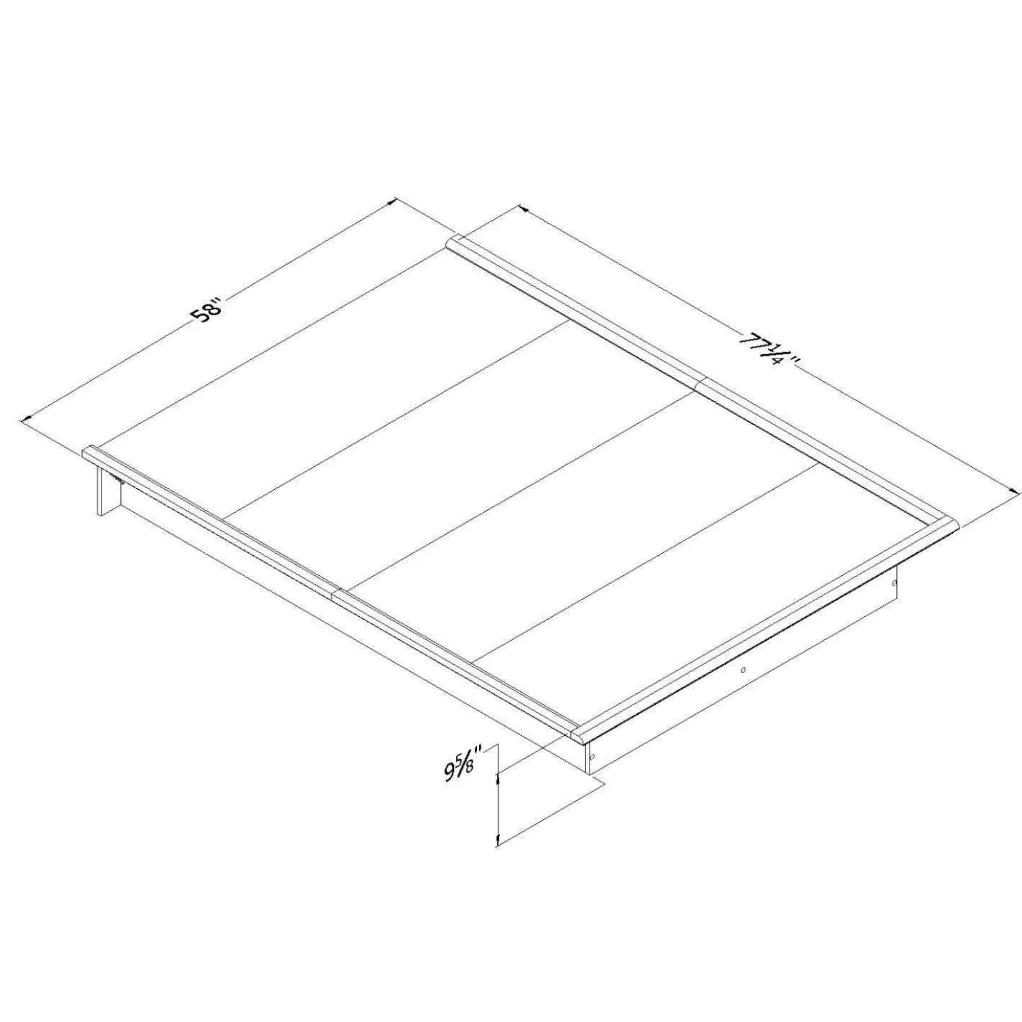 Lit plateforme double (54") - South Shore