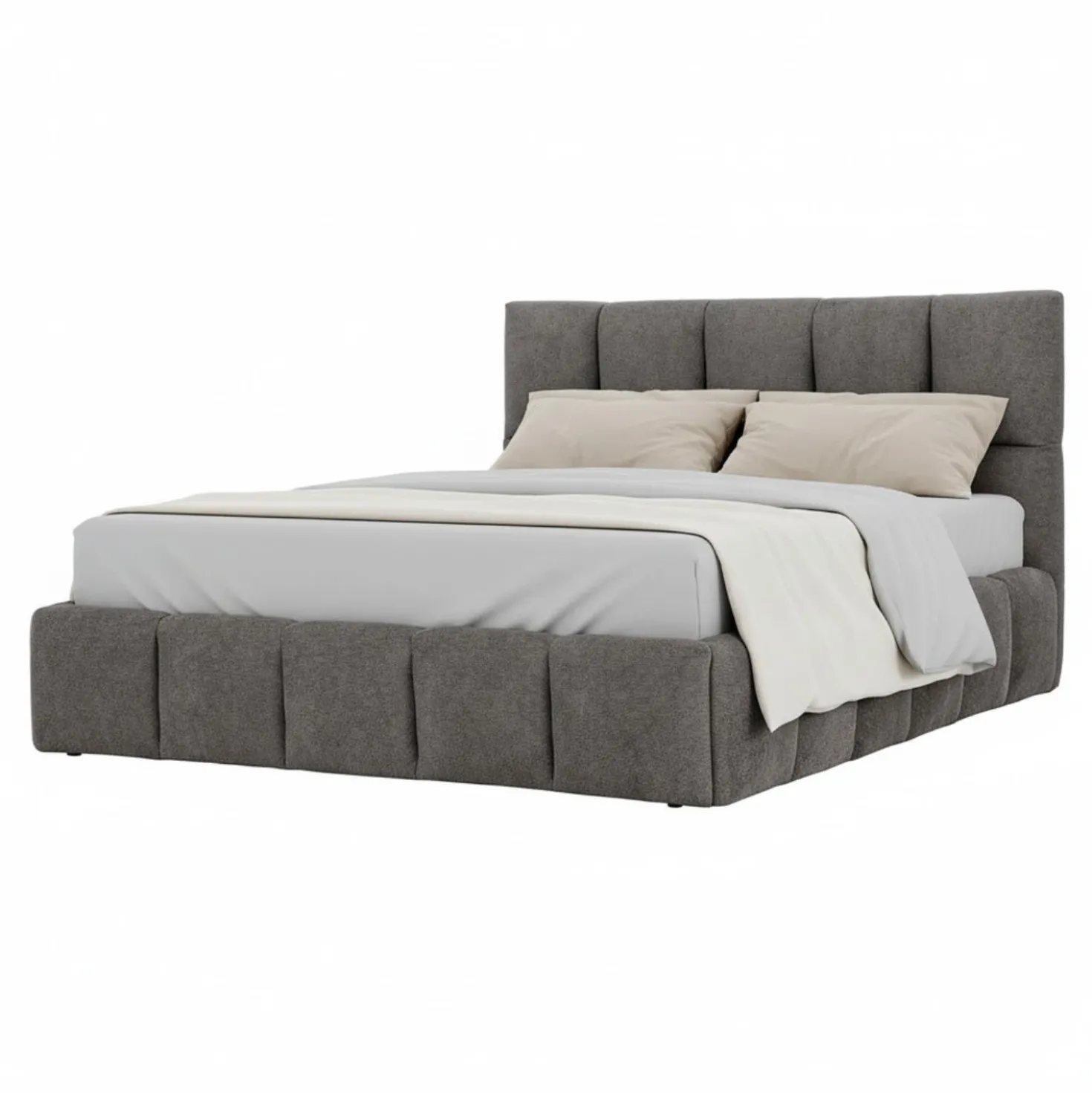 Lit queen de style guimauve (60") - gris