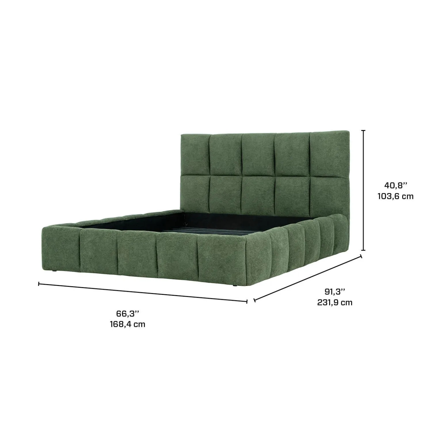 Lit queen de style guimauve (60") - vert