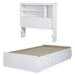Lit simple avec rangement 3 tiroirs et tête de lit (39") - South Shore