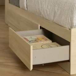 Lit simple avec rangement 3 tiroirs et tête de lit (39