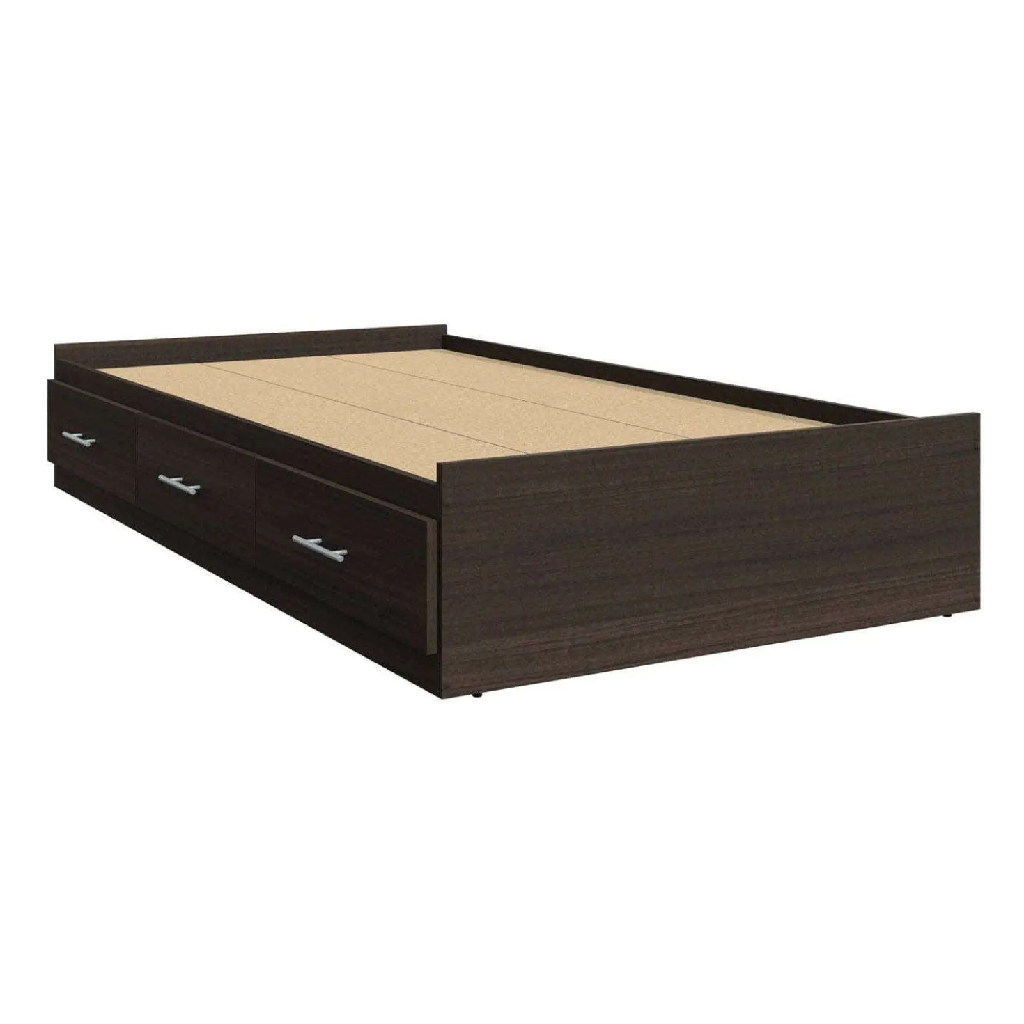 Lit simple avec rangement 3 tiroirs et tête de lit (39")