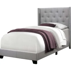 Lit simple en tissu avec tête de lit (39")