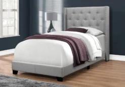 Lit simple en tissu avec tête de lit (39")