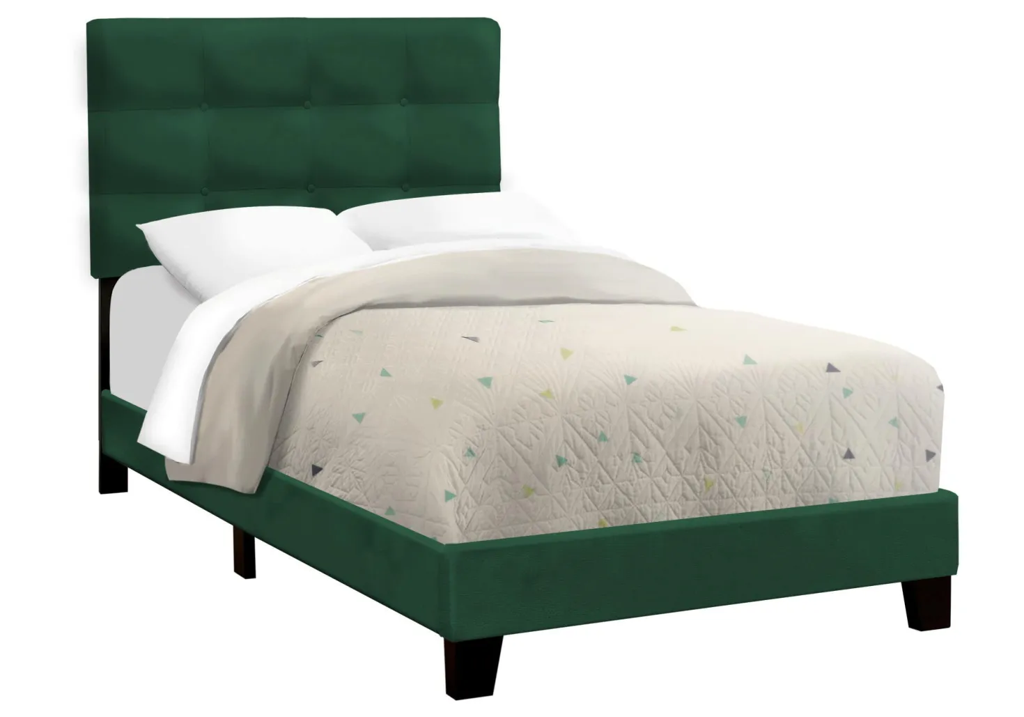 Lit simple en velours avec tête de lit (39")