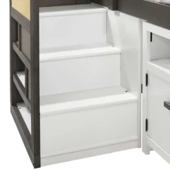 Lit simple mezzanine avec rangement et bureau (39