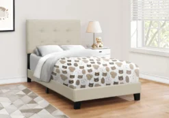 Lit - simple / tissu beige - Monarch