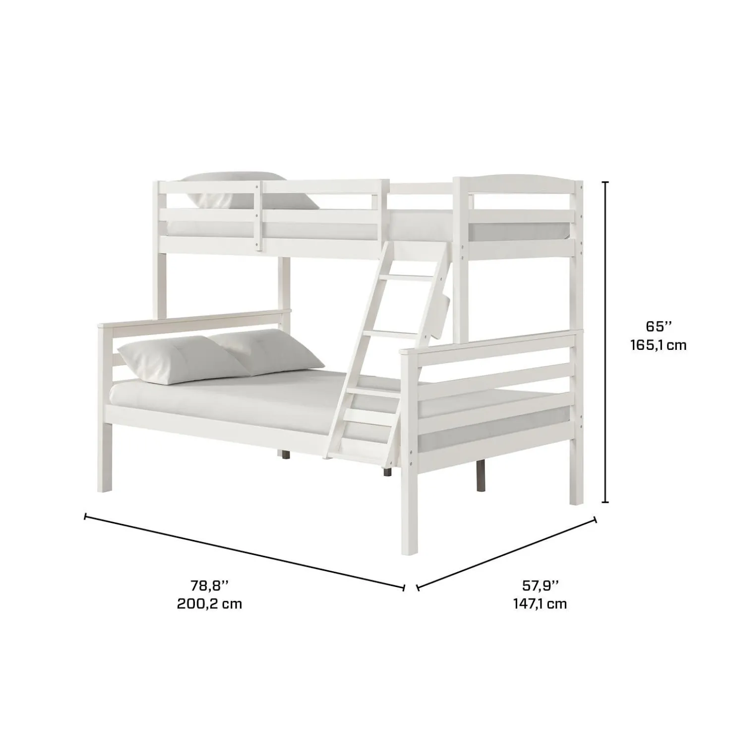 Lit superposé blanc - 39"/54"