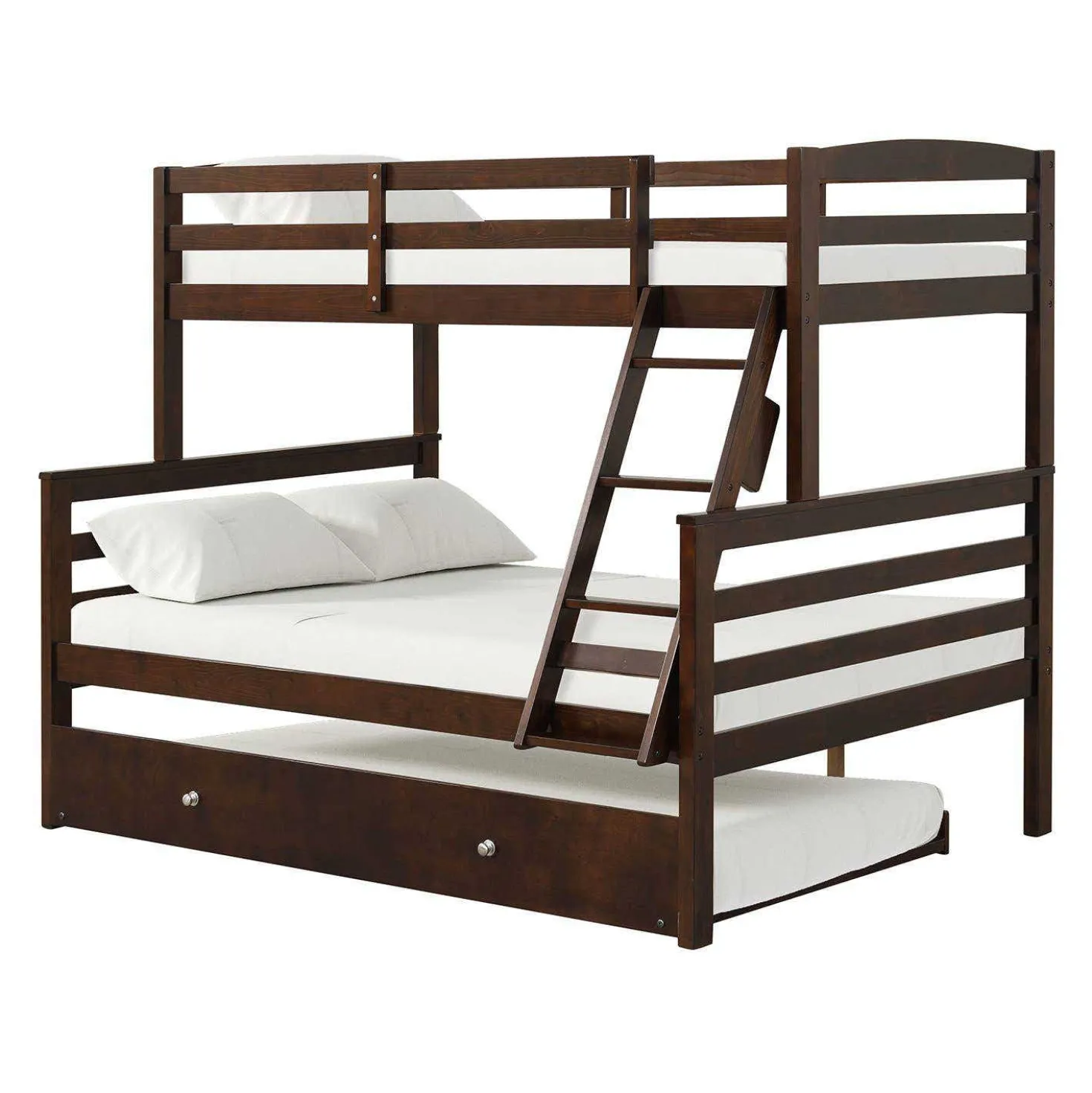 Lit superposé brun avec lit gigogne - 39"/54"