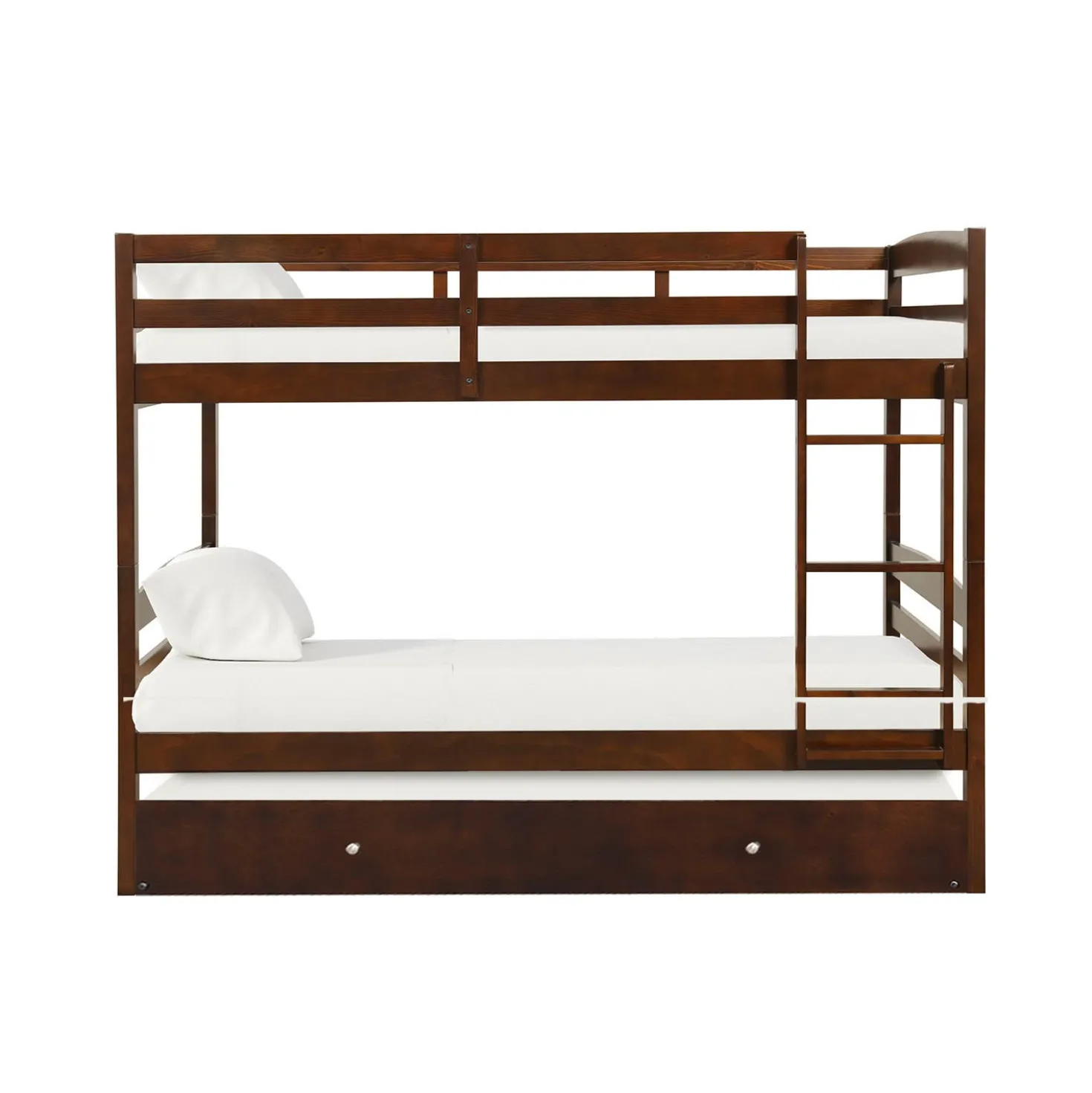 Lit superposé brun avec lit gigogne - 54"/54"
