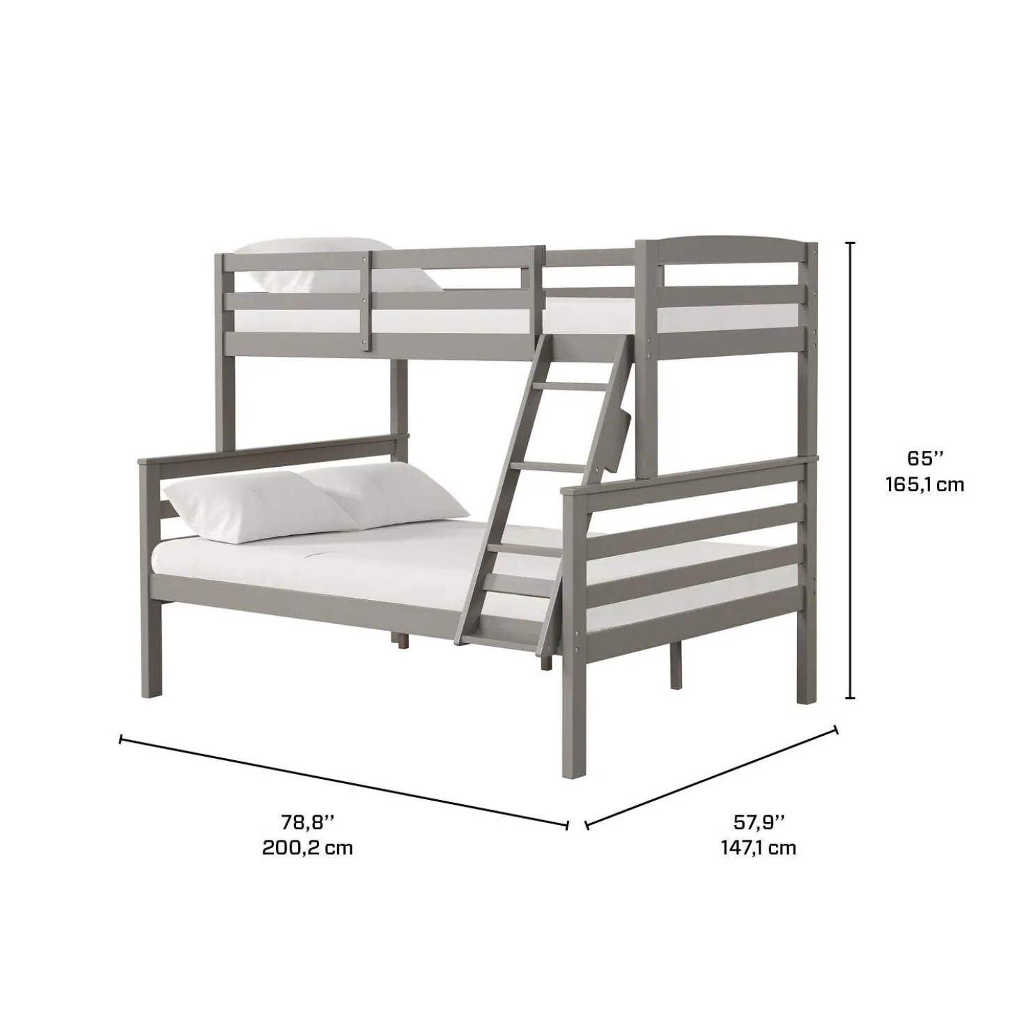 Lit superposé gris - 39"/54"