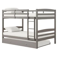 Lit superposé gris avec lit gigogne - 54"/54"