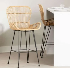 Lot de 2 tabourets en rotin avec accoudoirs - South Shore