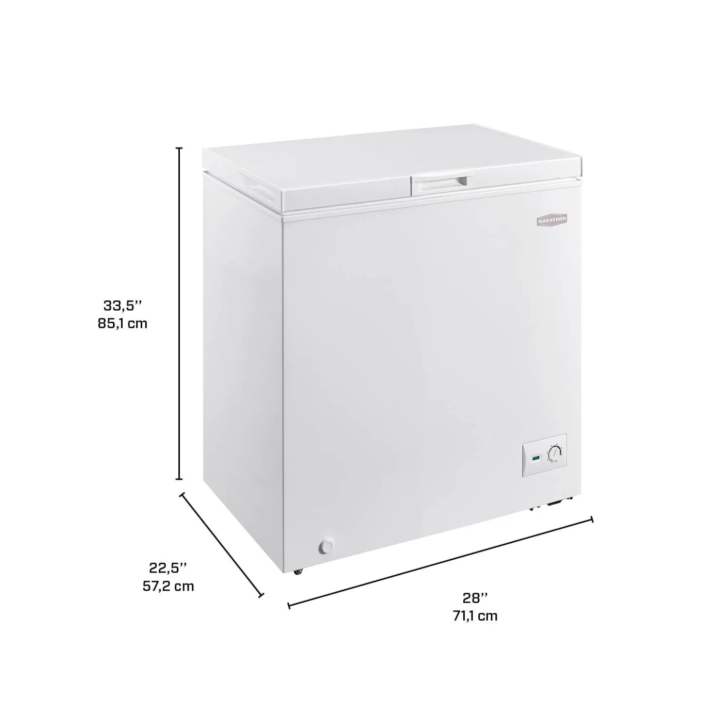 MARATHON Congélateur coffre 5,0 pi3, Blanc, Horizontal, 28" - MCF51W
