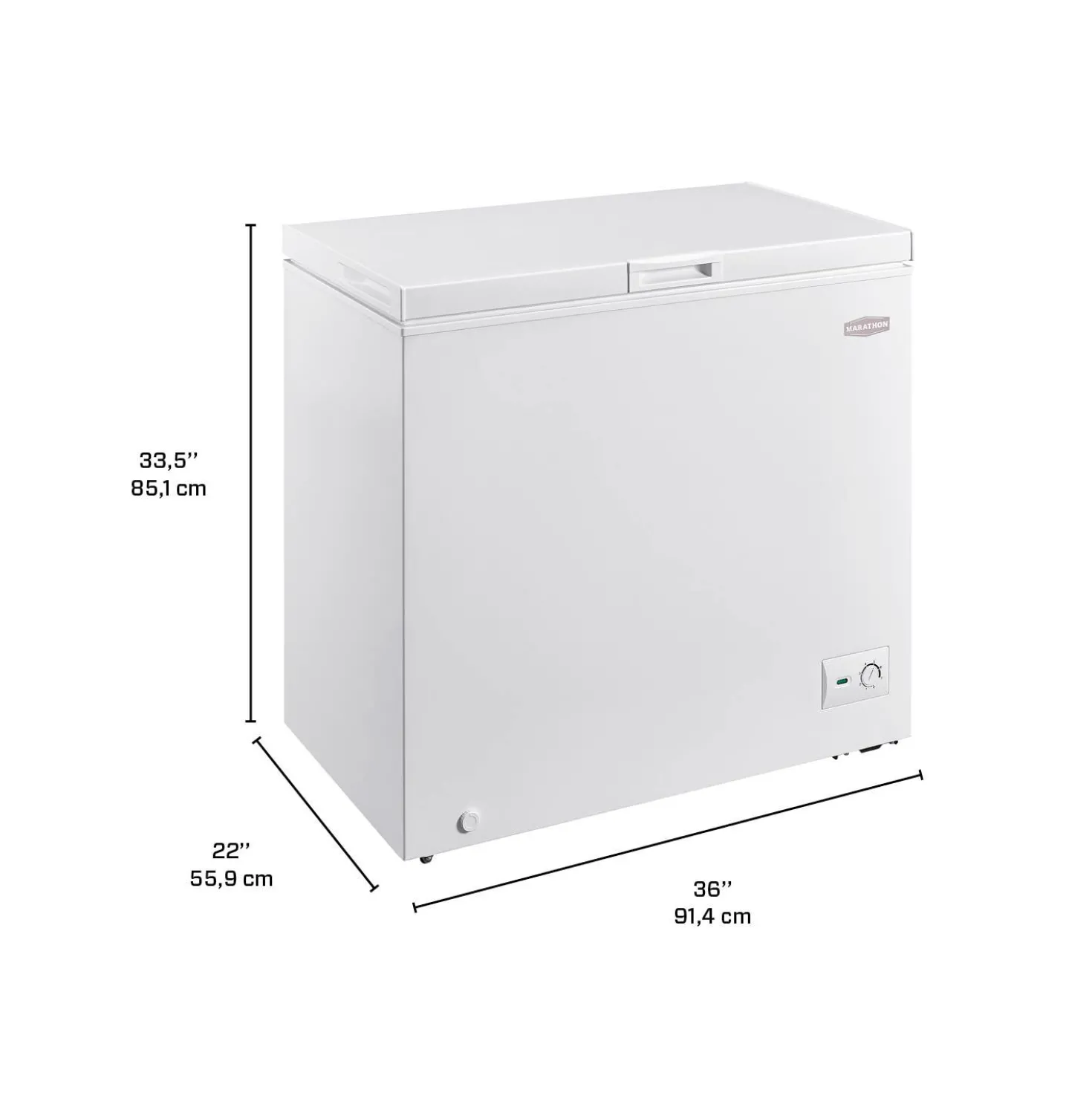 MARATHON Congélateur coffre 7 pi3, Blanc, Horizontal, 36" - MCF71W