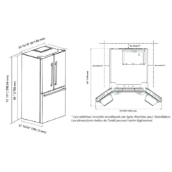 MARATHON Réfrigerateur 20,8 pi3 36 po Blanc Portes françaises - MFF208WFD
