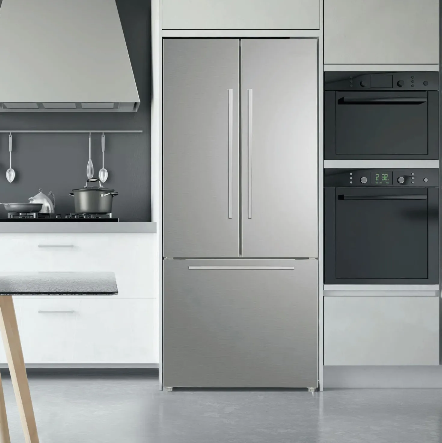 MARATHON Réfrigerateur 18 pi3 30 po Inox Portes françaises - MFF180SSFD-1