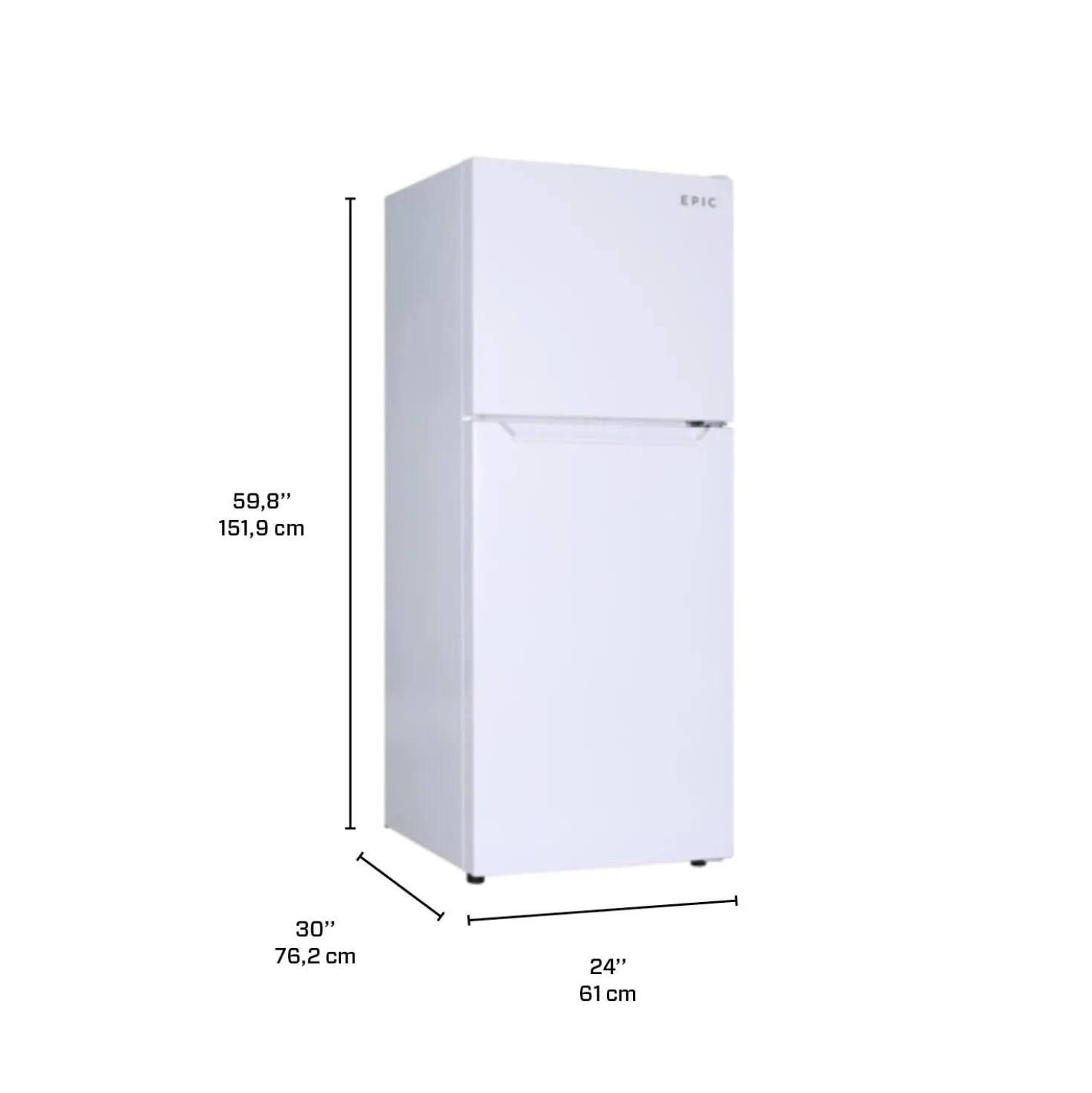 MARATHON Réfrigérateur 12 pi3 24 po Blanc Congélateur en haut - EFF123W
