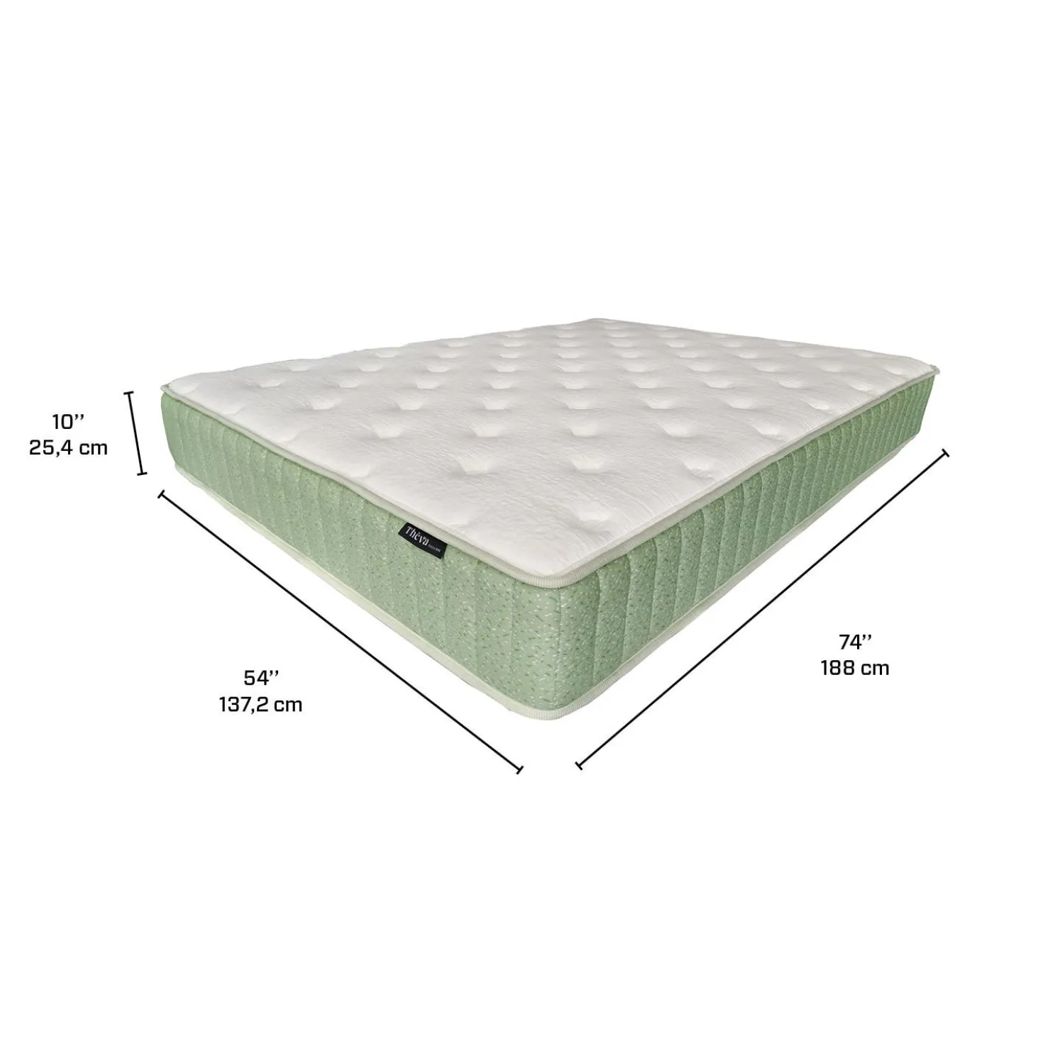 Matelas double roulé à ressorts ensachés ferme - 54"