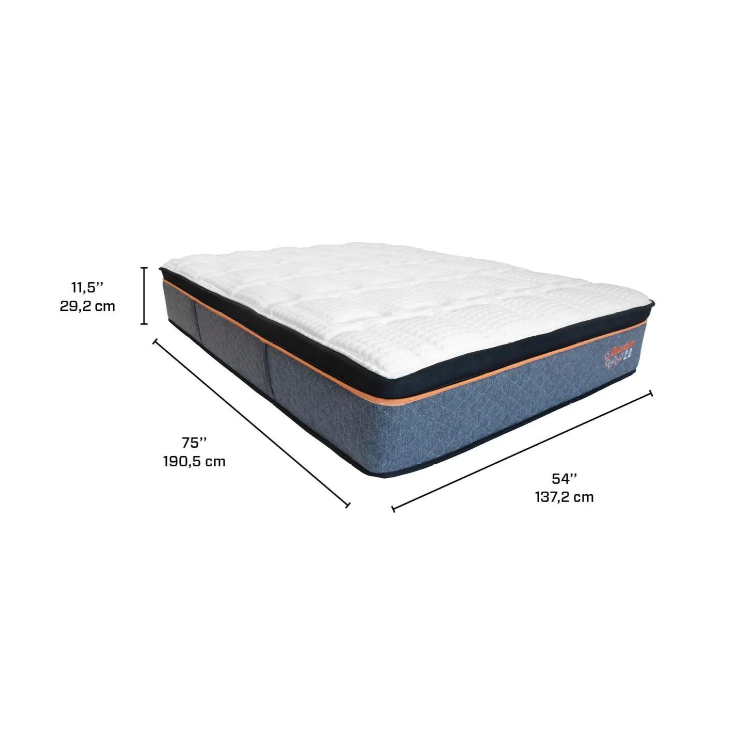 Matelas double roulé semi-ferme à ressorts ensachés - 54"