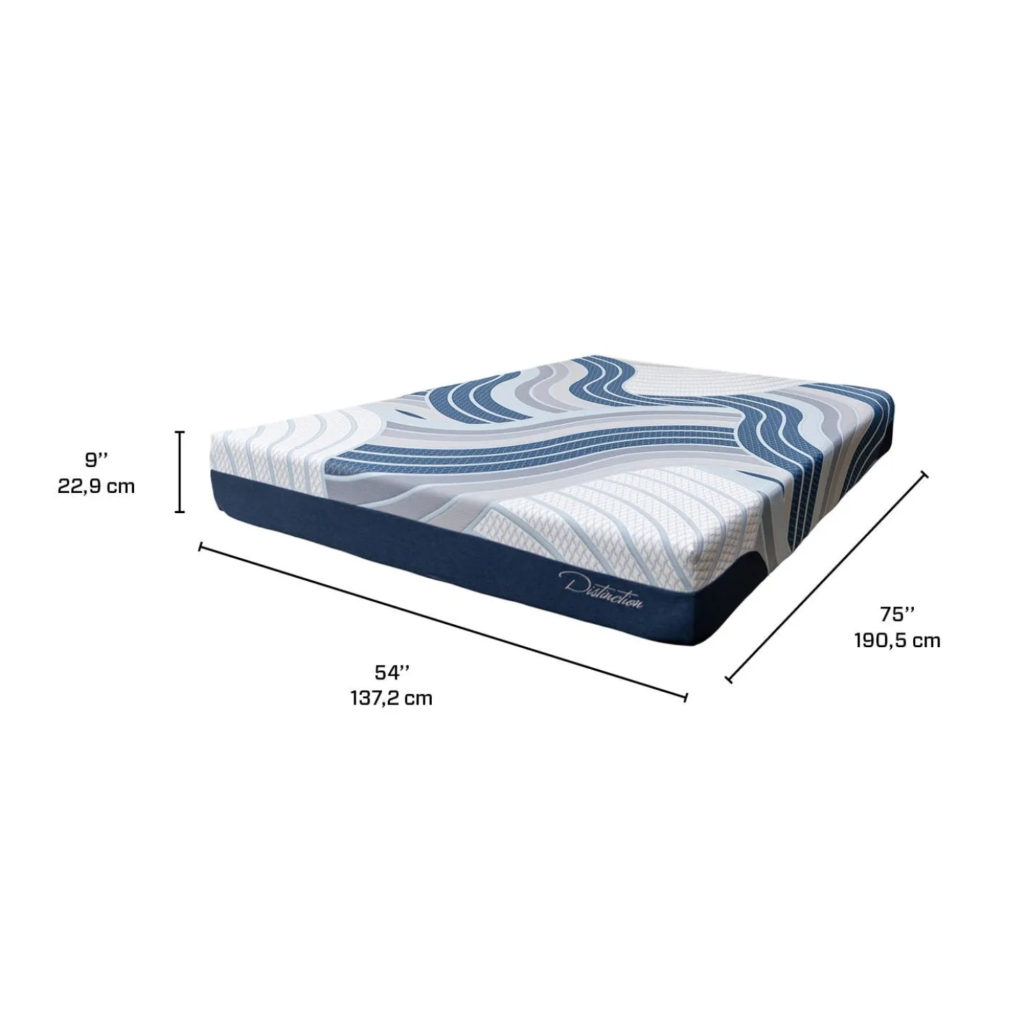 Matelas double roulé semi-ferme hybride - 54"