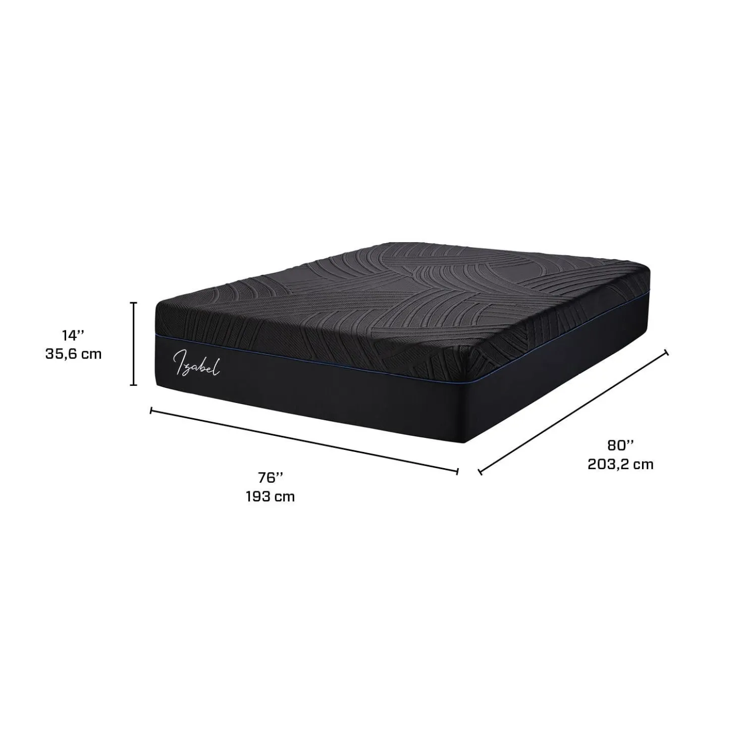Matelas king roulé en mousse mémoire semi-ferme - 78"