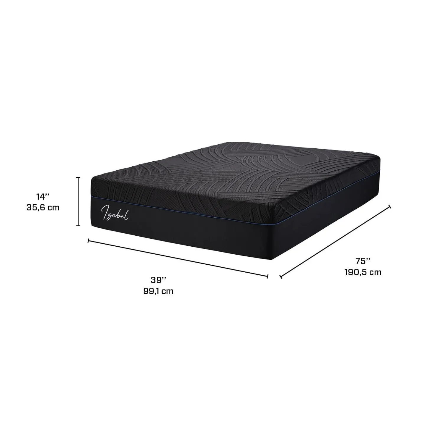 Matelas simple roulé en mousse mémoire semi-ferme - 39"