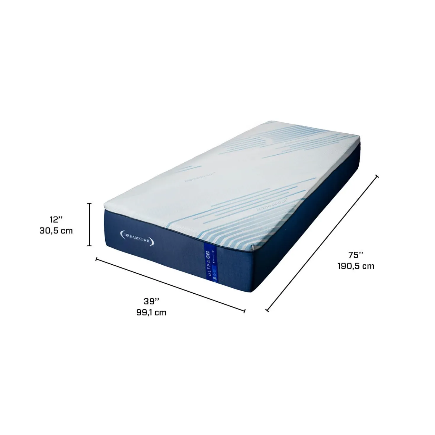 Matelas simple roulé semi-fermeen mousse mémoire - 39"