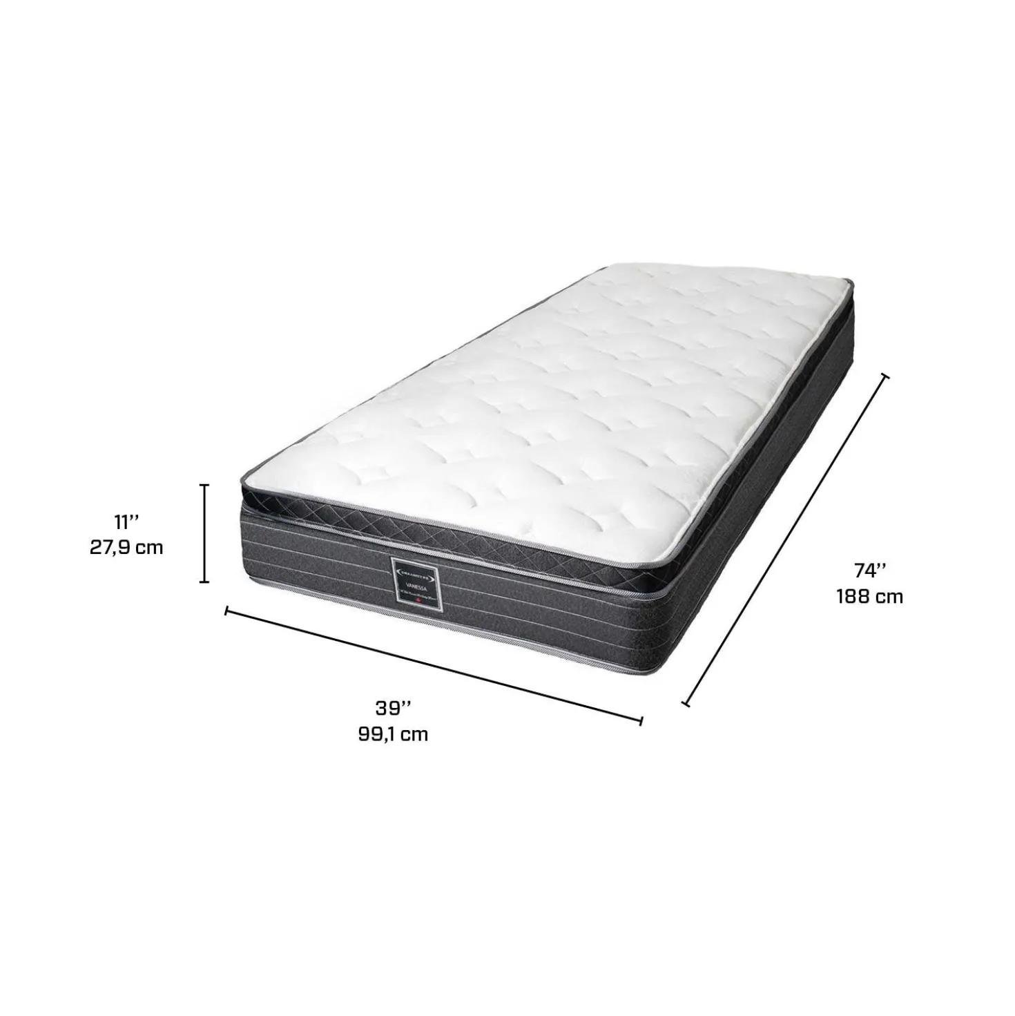 Matelas simple semi-ferme à ressorts - 39"
