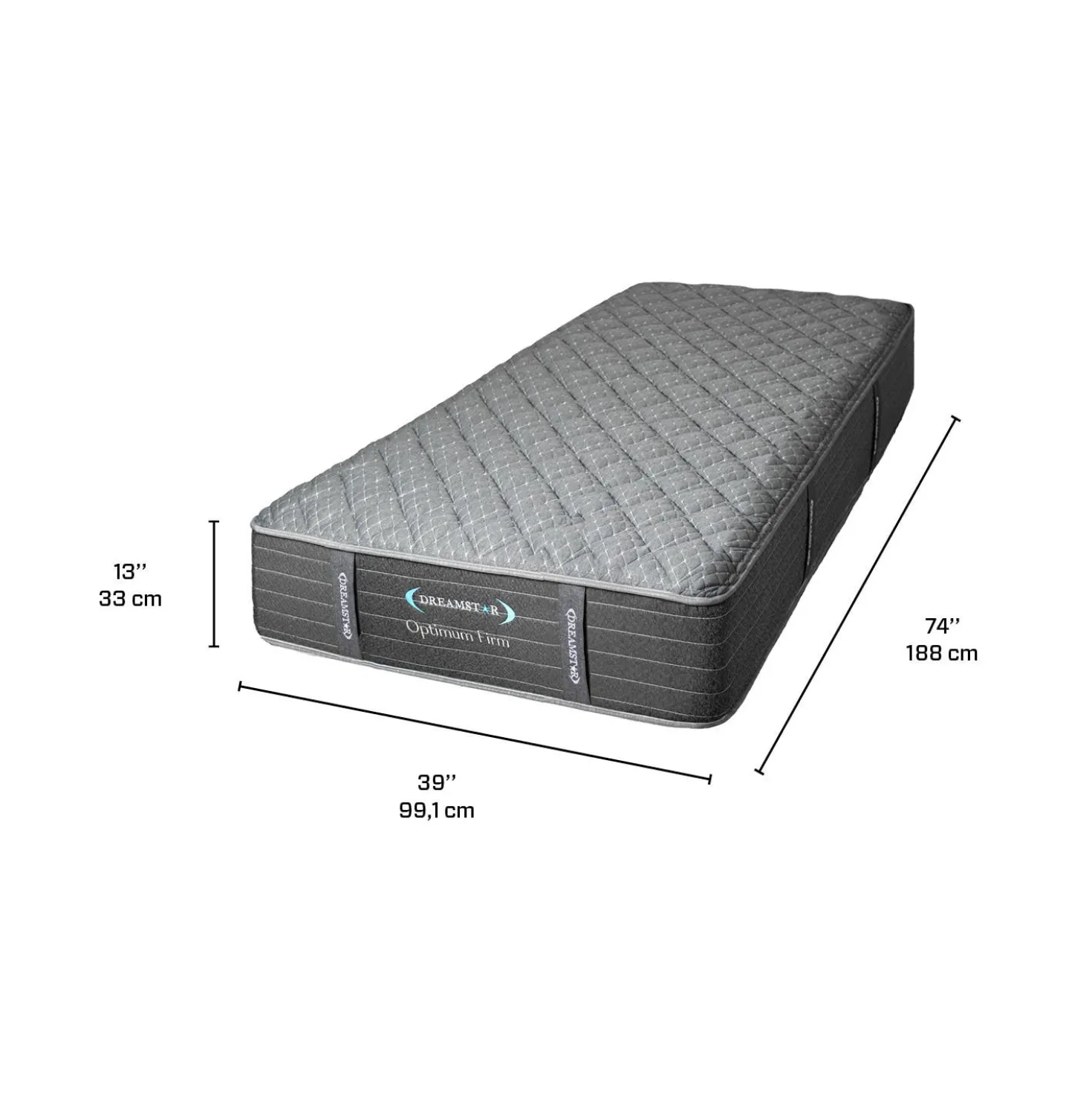 Matelas simple ultra ferme à ressorts ensachés- 39"