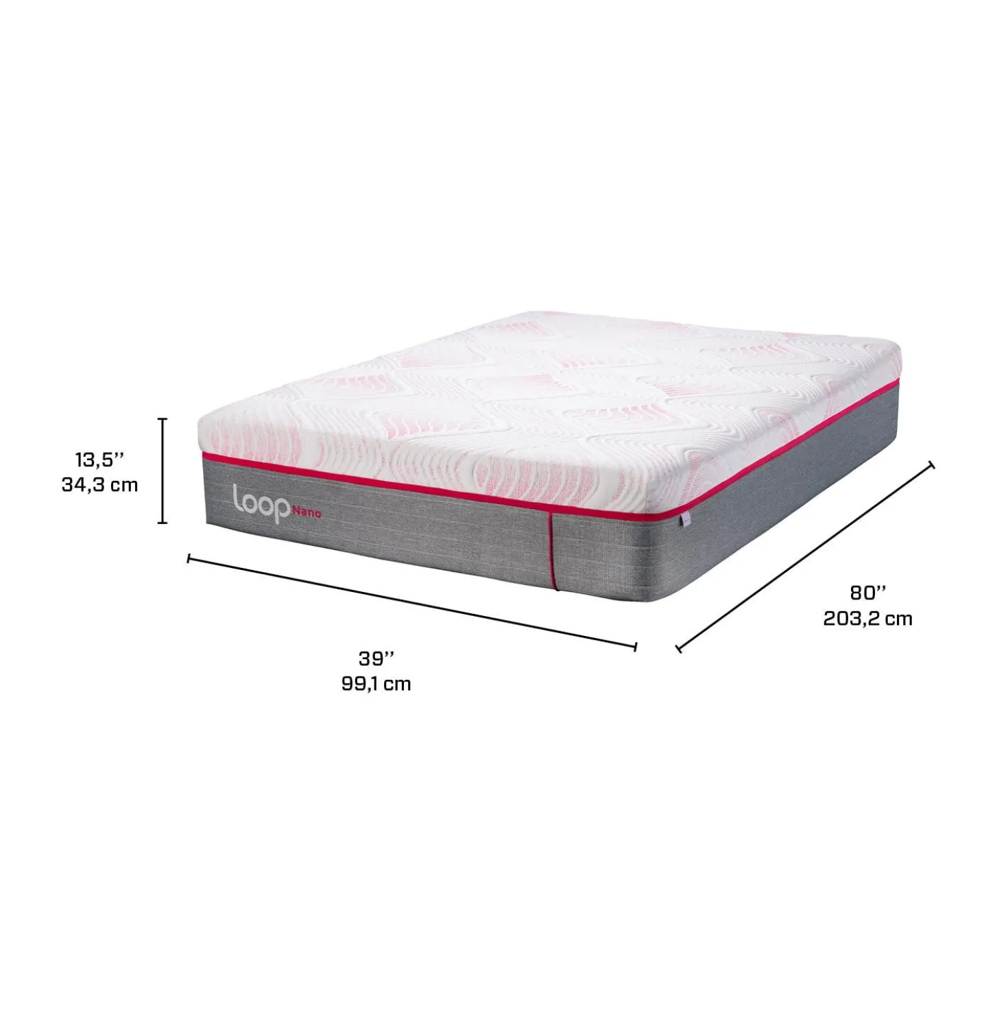 Matelas simple XLroulé ferme avec nanoressorts - 39" x 80"
