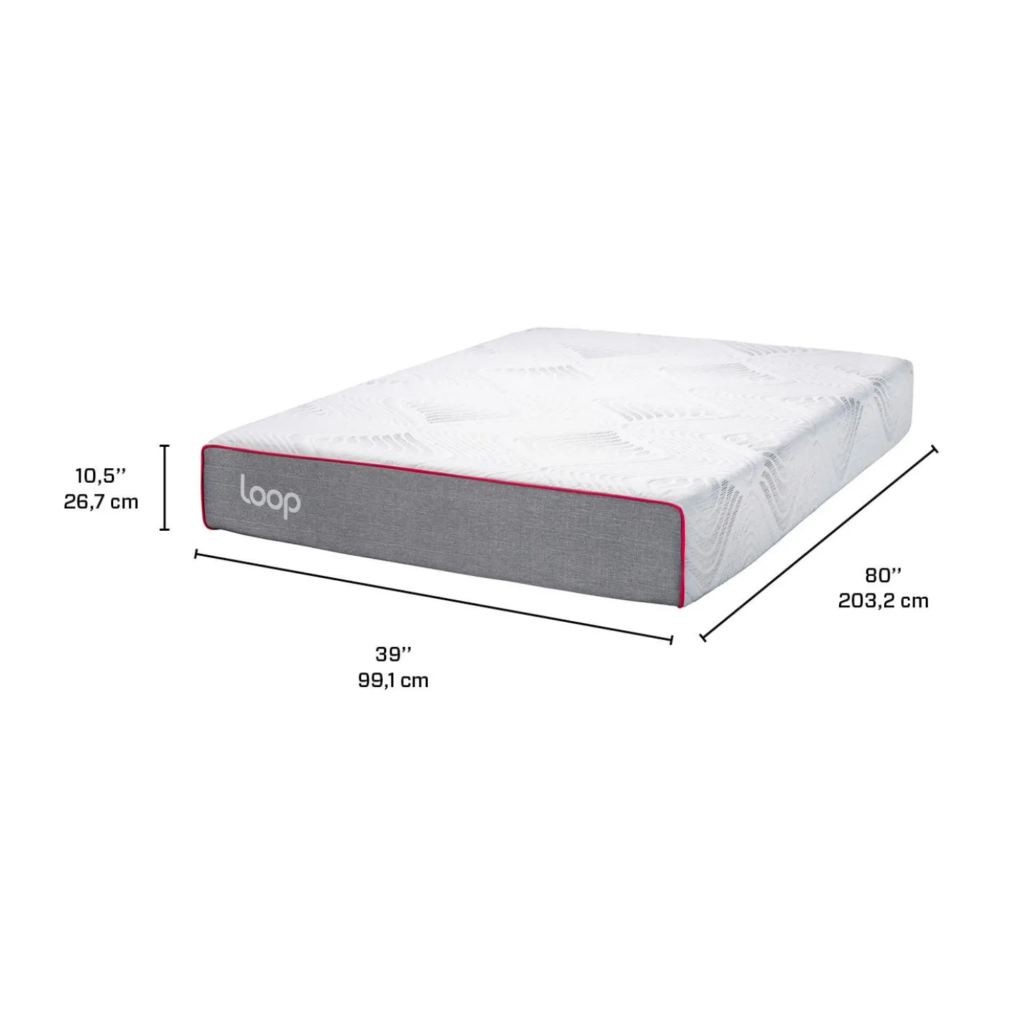 Matelas simple XLroulé semi-ferme en mousse mémoire - 39" x 80"