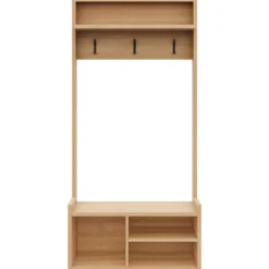 Meuble d'entrée avec rangement érable doré