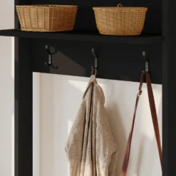 Meuble d'entrée avec rangement noir