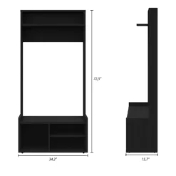 Meuble d'entrée avec rangement noir