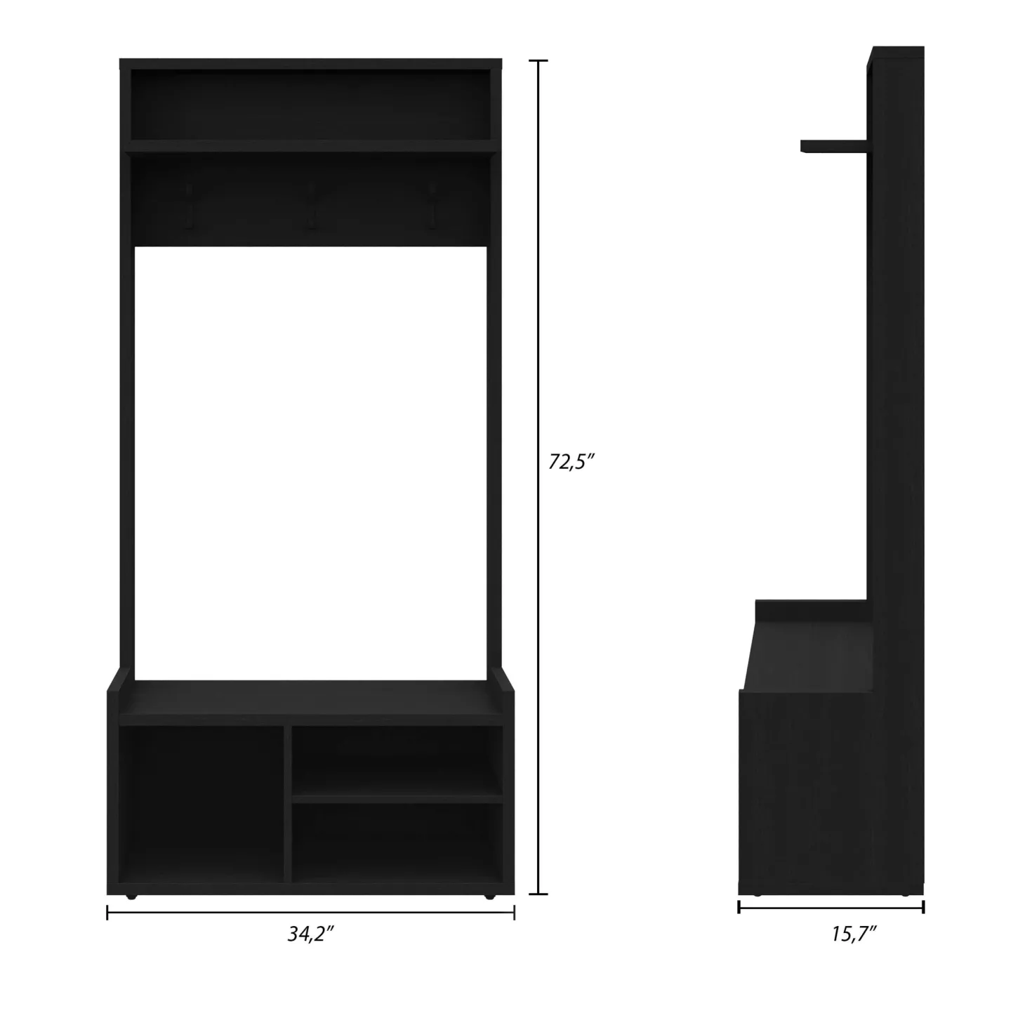 Meuble d'entrée avec rangement noir