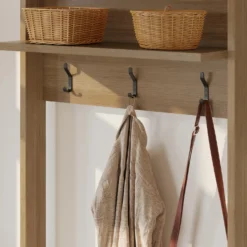 Meuble d'entrée avec rangement noyer