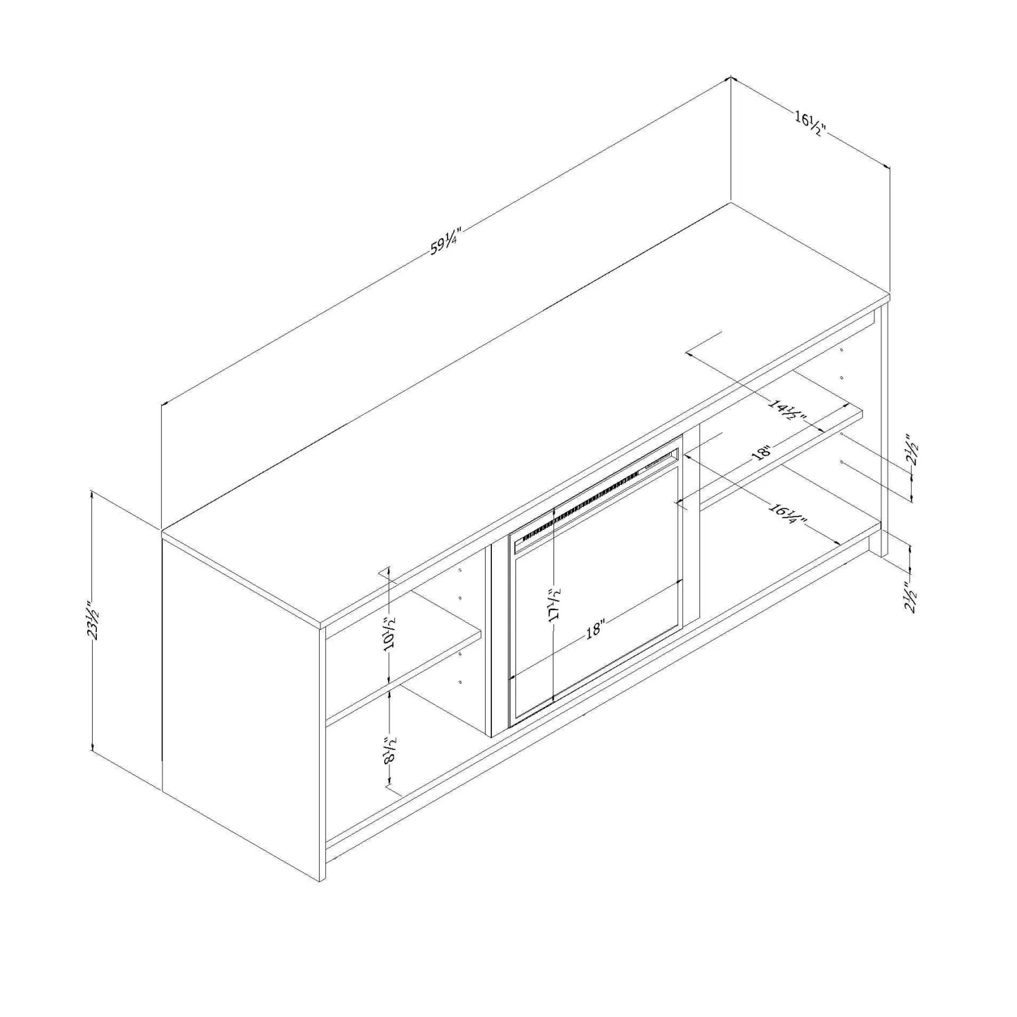 Meuble télé avec foyer électrique 60" - South Shore