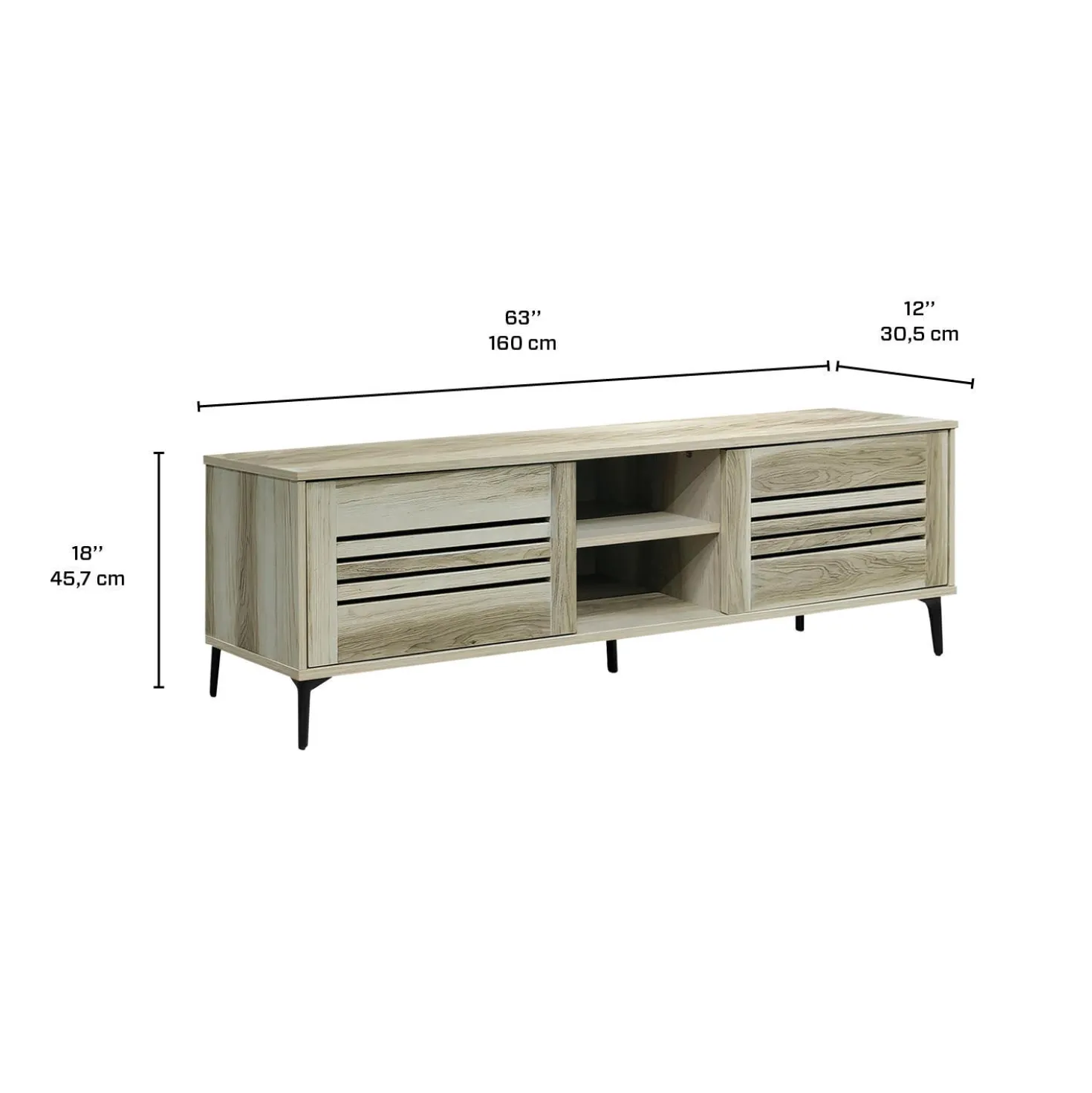 Meuble télé avec rangement - 63"