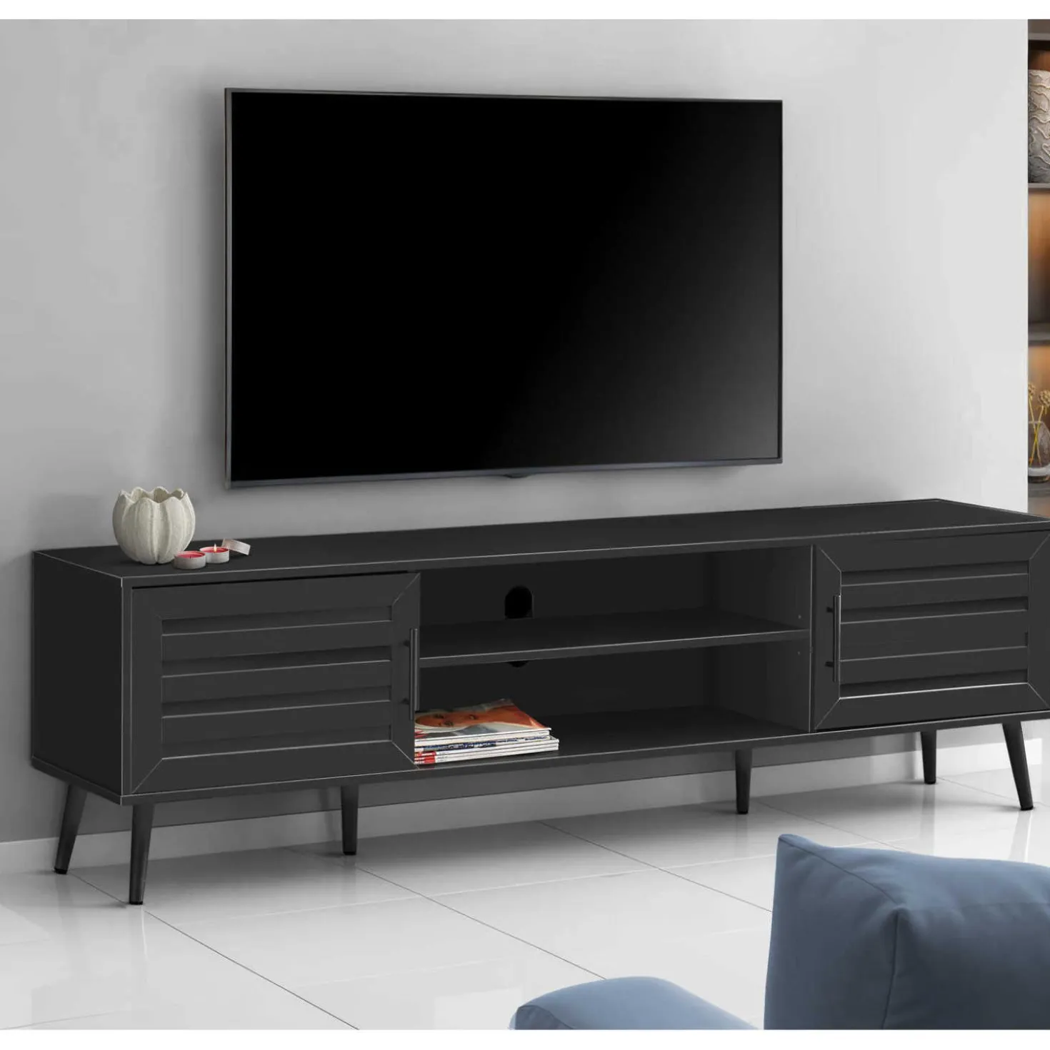 Meuble télé avec rangement 72" - Monarch
